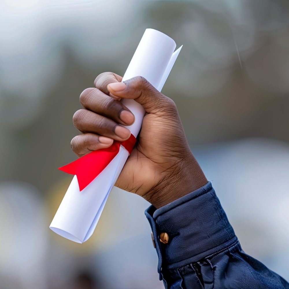 closeup-hand-holding-rolledup-diploma-with-red-ribbon